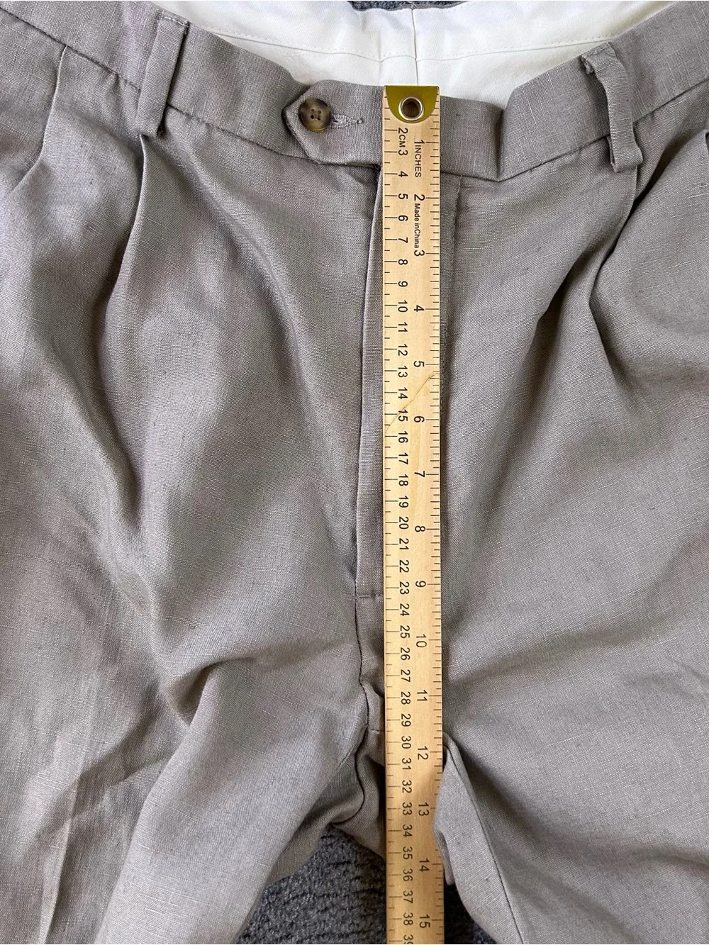 Jos A Bank Linen Khakis Mens 36x30 Pants Preppy VTG Old Money Cuffed Pleated